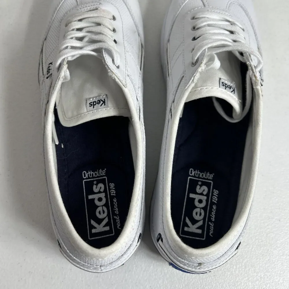 Keds Ortholite Shoes Women’s Size 8.5 White Leather Memory Foam Sneakers
